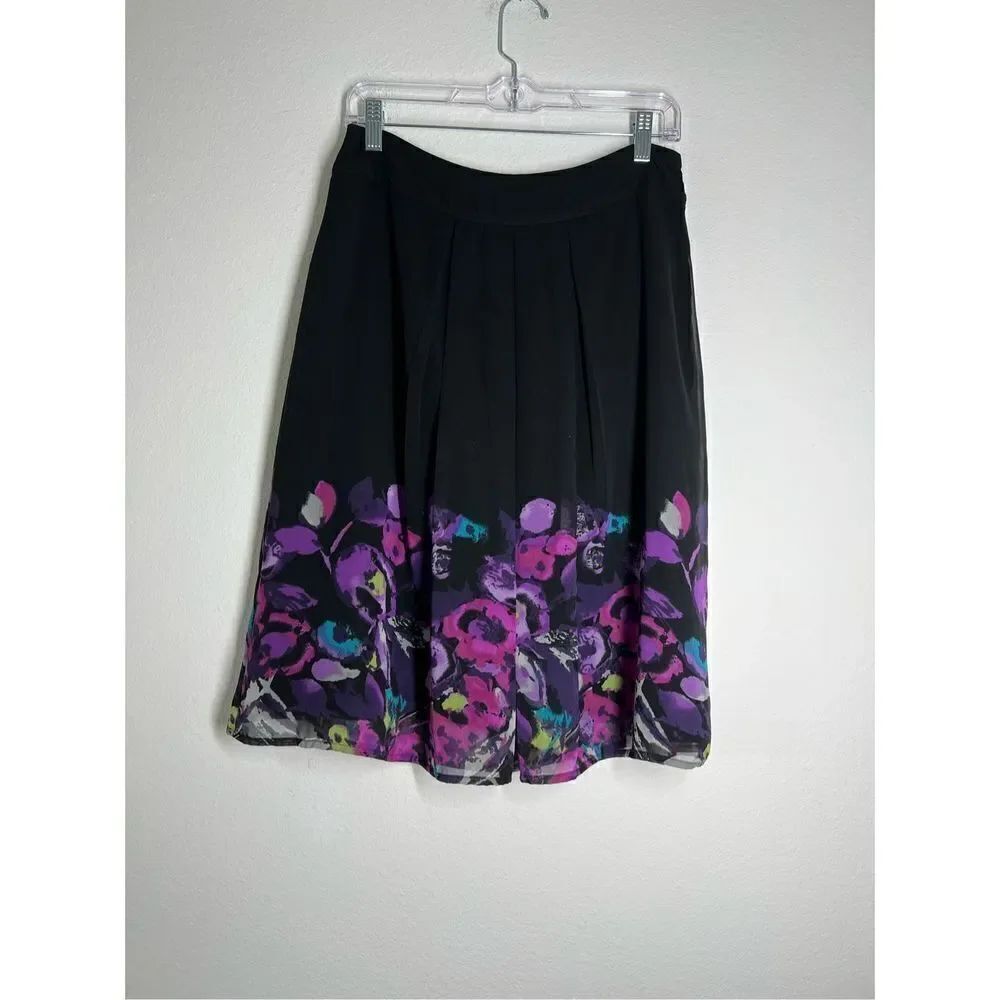 East 5th Black Purple Skirt Size 10